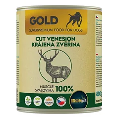 IRONpet Gold Dog Venison cut muscle elnienos raumens konservai šunims