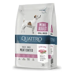 QUATTRO sausas suaugusių mažų veislių šunų pašaras Extra lamb, 1,5kg