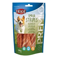 Trixie Premio Omega Stripes vištienos skanėstai šunims su Omega-3 ir Omega-6, 100 g