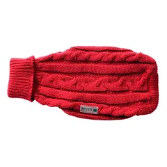 Wolters Zopf-Strickpullover für Mops & Co. rot