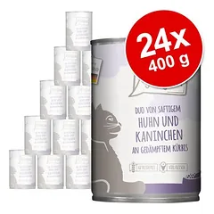 MjAMjAM Duo drėgnas maistas katėms, ekonominė pakuotė 24 x 400 g