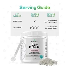 PROBIOPETS Brain Health probiotikai smegenų veiklai šunims, 100 g — 3 nuotrauka