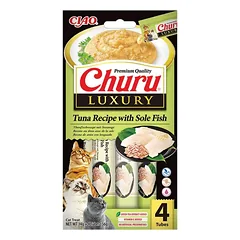 Churu Luxury kreminis skanėstas katėms su tunu ir plekšne, 4vnt