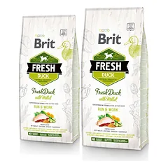 BRIT Fresh duck with millet active run & work 24 kg (2 x 12 kg)