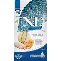 FARMINA N&D OCEAN – CAT Dry Cod Shrimp Pumpkin&Cantaloupe KITTEN 1,5 kg
