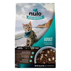 Nulo Raw Medley sausas maistas katėms, su vištiena, kalakutiena ir lašiša, 2kg