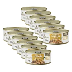Applaws Taste Toppers Natūralus drėgnas šunų maistas Vištiena su moliūgais, morkomis ir žirneliais sultinyje 12x156g skardinė