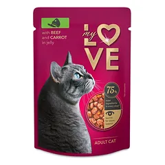 My Love konservai katėms su jautiena ir daržovėmis drebučiuose 85g nuotrauka