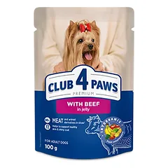 CLUB 4 PAWS PREMIUM SU JAUTIENA DREBUČIUOSE. VISAVERTIS KONSERVUOTAS PAŠARAS SUAUGUSIEMS ŠUNIMS 100g.x24vnt.
