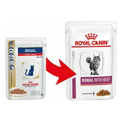 Royal Canin VD Renal su jautiena, drėgnas veterinarinis maistas katėms 85 g — 2 nuotrauka