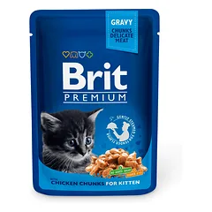 Brit Premium Chicken Chunks Kitten konservai kačiukams