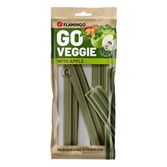 Flamingo Veggie lazdelė su obuoliais, skanėstai šunims, žalia