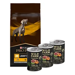 PURINA Veterinary PVD NF Renal Function 12kg + Wild Farm Monoprotein Pork 3x00g hipoalerginis maistas šunims