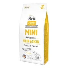 Brit Care Mini Hair&Skin sausas maistas mažų veislių šunims 400g. – 7kg.