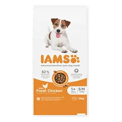 IAMS sausas maistas mažų ir vidutinių veislių šuniukams su vištiena, S/M, 12 kg