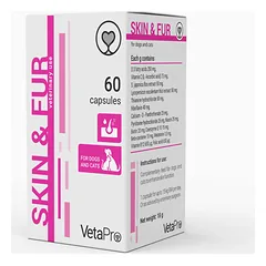 Skin&Fur Papildai katėms ir šunims kenčiantiems nuo odos ligų N60