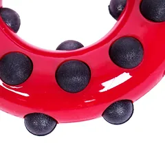 KONG Dotz didelis patvarus žaislas ratas šunims, 16 cm, raudonas — 3 nuotrauka