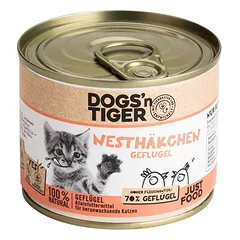 Dogs'n Tiger Junior Cat drėgnas maistas kačiukams, ekonominė pakuotė 12 x 200 g, 200 - 399 g — 2 nuotrauka