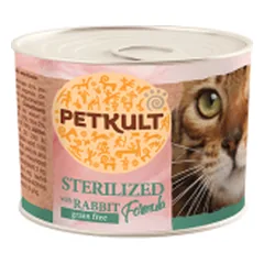 Petkult Sterilized konservai katėms su triušiena, 185 g photo
