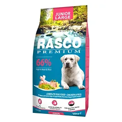Rasco Premium Junior Large, 15 kg, pašaras didelių veislių šuniukams su vištiena ir ryžiais — 2 nuotrauka