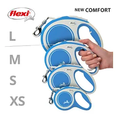 Flexi New Comfort Tape juostinis, žydras pavadėlis šunims, S, 5 m — 4 nuotrauka