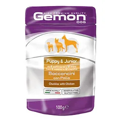 Gemon Dog Pouch All Breeds Puppy and Junior Chunkies su vištiena, drėgnas maistas šunims 100 g — 2 nuotrauka
