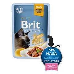 Brit Premium Cat Delicate filė padaže su tunu, drėgnas maistas katėms 85 g