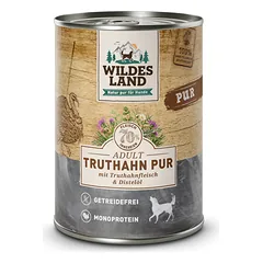 WILDES LAND turkey pure begrūdžiai konservai suaugusiems šunims su kalakutiena, 400 g