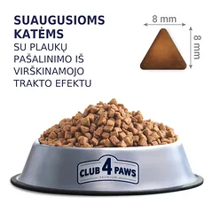 CLUB 4 PAWS Premium ėdalas suaugusioms katėms „Hairball Control“ 2 kg — 2 nuotrauka