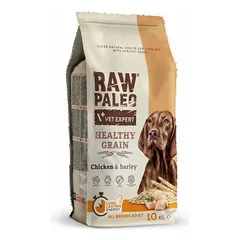 Raw Paleo Dog Adult Healthy Grain Chicken & Barley sausas maistas suaugusiems šunims su vištiena ir miežiais, 10 kg