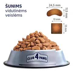 CLUB 4 PAWS Premium visavertis pašaras suaugusiems vidutinių veislių šunims, 14 kg — 4 nuotrauka