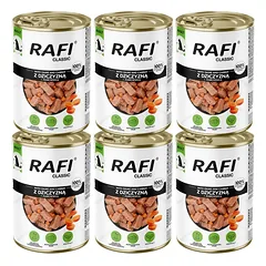 RAFI Classic Elniena ir morkos padaže – 6 vnt. po 1240 g drėgnas maistas visų veislių šunims