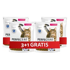 PERFECT FIT Adult 1+ 4 x 750 g Visavertis sausas ėdalas suaugusioms katėms, gausus šviežios lašišos, 3+1 NEMOKAMAI