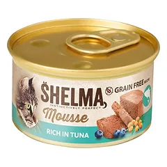 Shelma Cat Mousse tuňák, borůvky, rakytník GF, konzerva 85 g photo