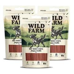 WILD FARM triušienos juostelės 3x80g skanėstai šunims