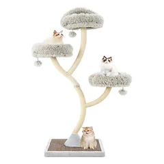 GIANTEX Moderner Kratzbaum 178cm–Geschwungenes Design–Sisal-Kratzflächen