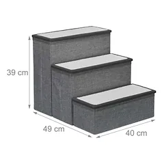 Laipteliai augintiniams Relaxdays 10049933.0, 3 pakopos, 49 × 39 × 40 cm — 4 nuotrauka