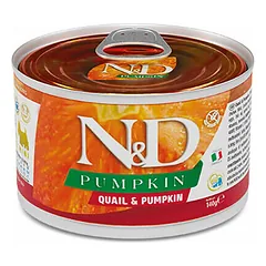 Farmina N&D Dog Pumpkin Mini Adult su putpelėmis ir moliūgu, drėgnas maistas šunims 140 g — 2 nuotrauka