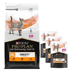 PURINA Veterinary PVD OM Obesity Management Cat 5kg + PURINA Veterinary 3x85g