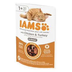 IAMS Delights konservai katėms su vištiena ir kalakutiena, 85 g