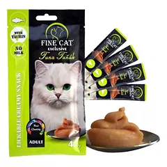 FINE CAT Cremy skanėstas katėms su tunu 4x15g