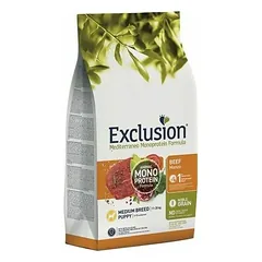 Exclusion Dog Mediterraneo Vidutinių veislių šuniukams su jautiena 12 kg