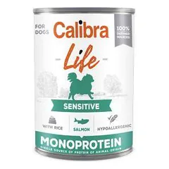 Calibra Life Dog Sensitive Salmon drėgnas maistas jautrią virškinimo sistemą turintiems šunims, 400 g