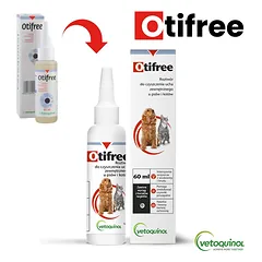Otifree ausų valymo tirpalas šunims ir katėms, 60ml — 3 nuotrauka