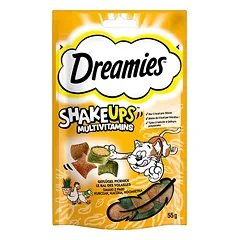 DREAMIES ShakeUps multivitaminai su ančių ir kačių mėta bei vištiena, 55 g