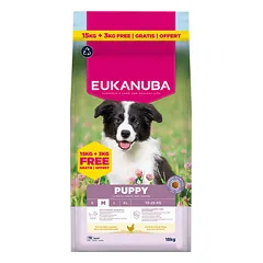 Eukanuba Dog Puppy Medium su vištiena, sausas maistas šunims 15+3 kg — 2 nuotrauka