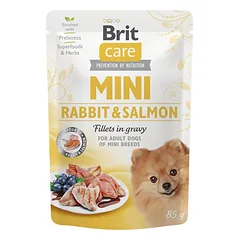 Brit Care Mini konservai su triušienos ir lašišos filė mažų veislių šunims