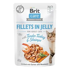 BRIT Care Cat Fillets in Jelly Tender Turkey & Shrimps 85 g kalakutiena ir krevetės