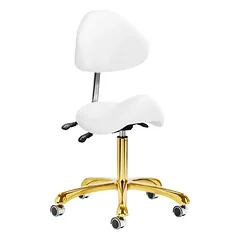 Giovanni 1004 Gold White - reguliuojama kirpimo kėdė su įvairiomis pozicijomis, rodeo sėdynė, balta