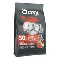 Oasy Grain Free Adult Medium/Large sausas pašaras su ėriena didesnių veislių šunims - Zoobaze